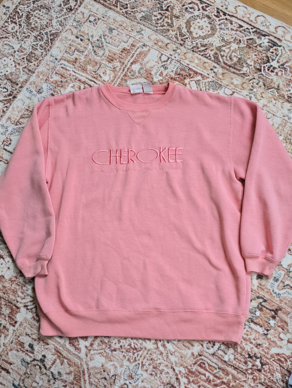 Vintage Cherokee Pink Oversized Crewneck Sweatshirt Med
